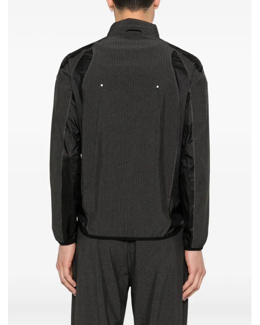 Roa Black Zip-Fastening Striped Jacket for men