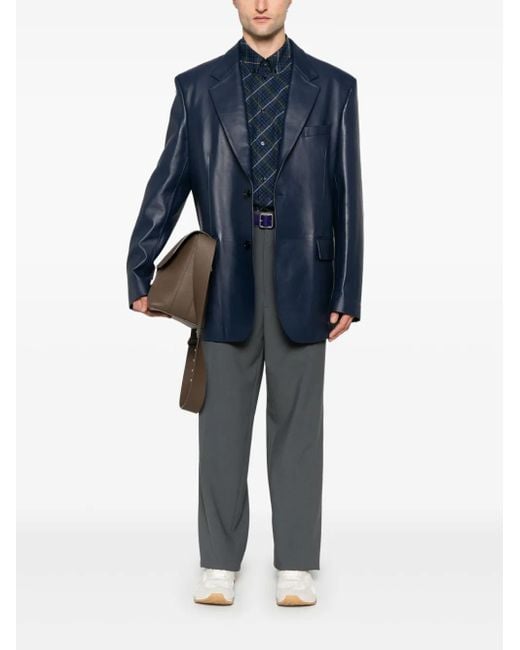 Burberry Blue Checked Shirt Jacket for men