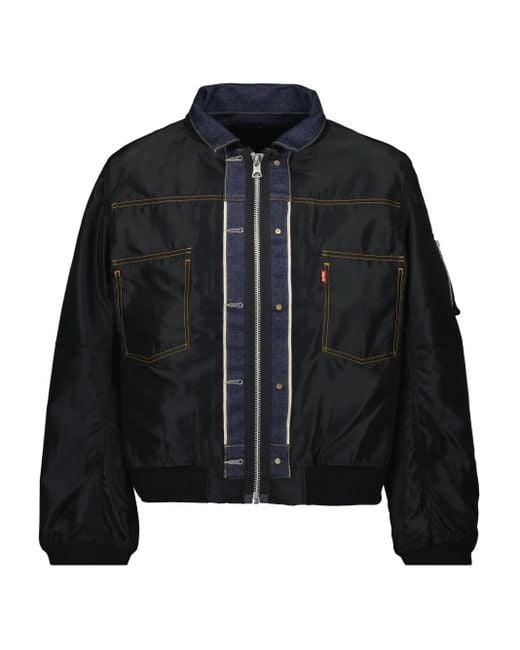 Sacai Black X Levi's Reversible Denim Jacket for men