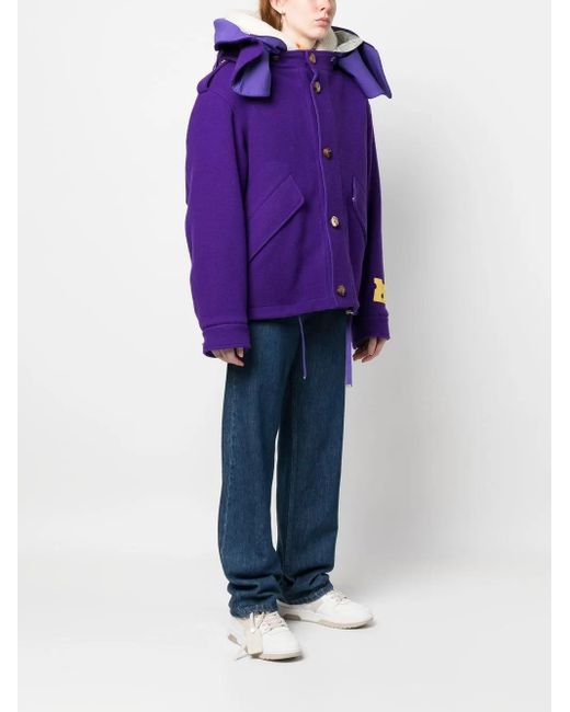 Off-White c/o Virgil Abloh Purple Hooded Reversible Jacket