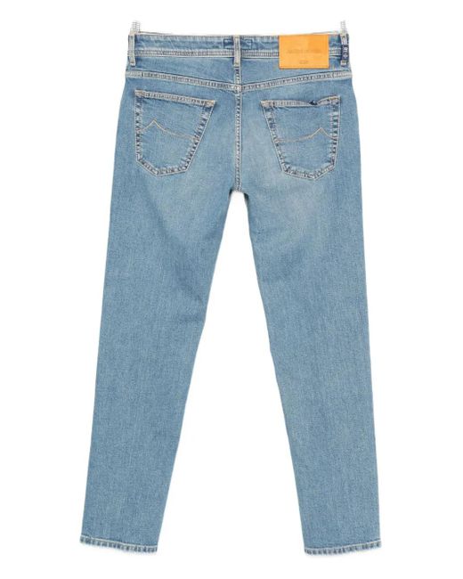 Jacob Cohen Blue Embroidered-Pocket Jeans for men