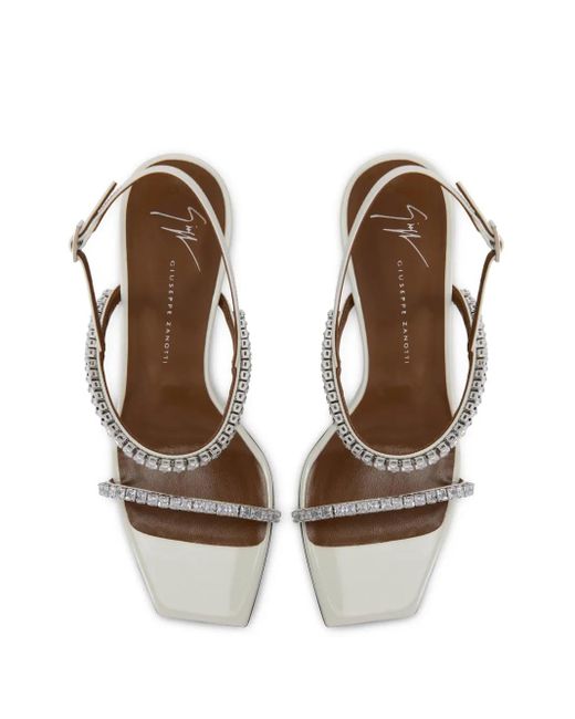 Giuseppe Zanotti Valentiine Crystal 90mm サンダル White