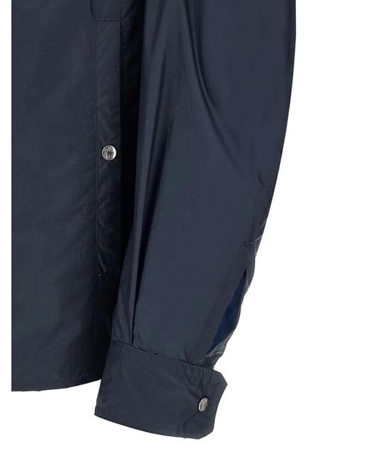 Moncler Blue Lightweight Stop Pointed-Collar Shirt for men