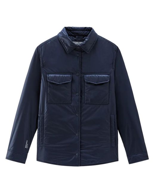 Woolrich Blue Pertex Padded Overshirt Jacket