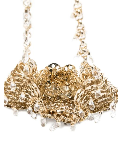 Rabanne White Sac Porté Épaule À Ornements En Cristal