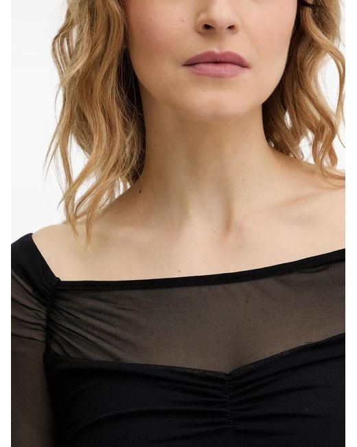 Guess Black Long-Sleeve Panelled Mini Dress