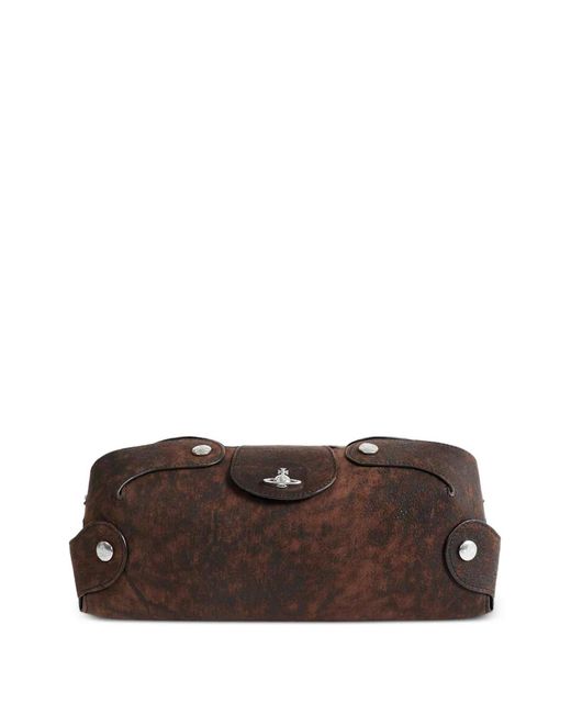 Vivienne Westwood Brown Wilma Buttoned Clutch Bag