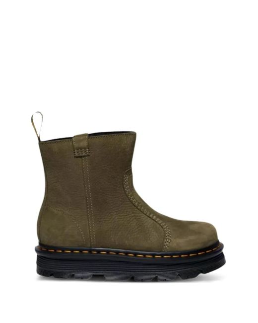 Dr. Martens Green Leather Platform Boots