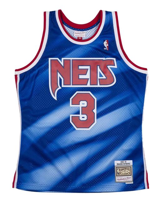 Mitchell & Ness New Jersey Nets Drazen Petrovic Jersey in het Blue voor heren