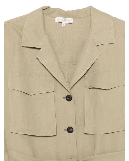 Antonelli Natural Button Belted Jacket