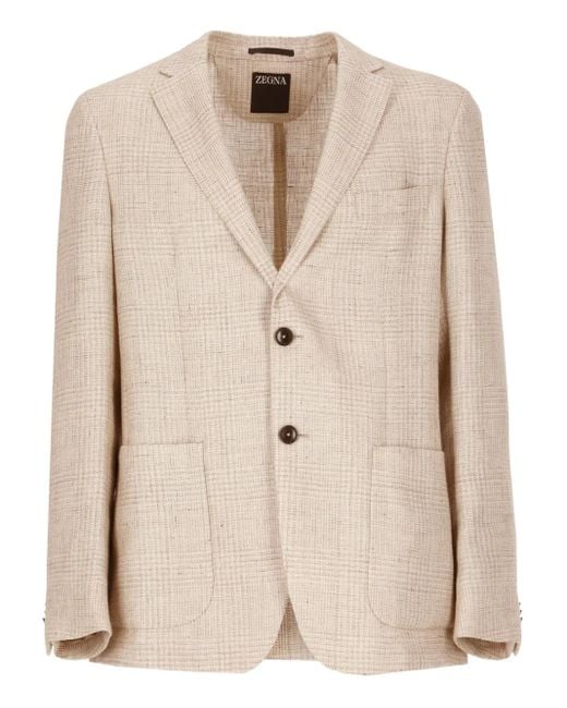 Zegna Natural Checked Blazer for men