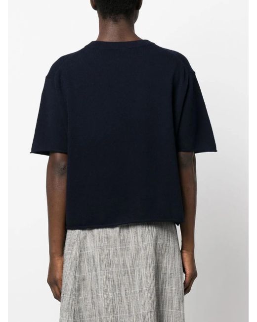 Top de punto con manga corta Lisa Yang de color Black