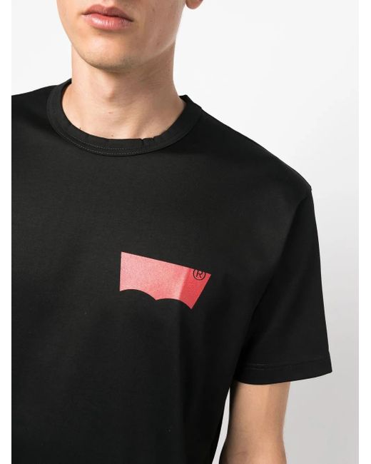 Junya Watanabe Black Logo-Print Cotton T-Shirt for men