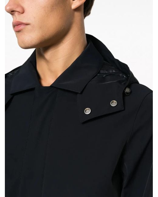 Boggi Blue Concealed-Front Shirt Raincoat for men