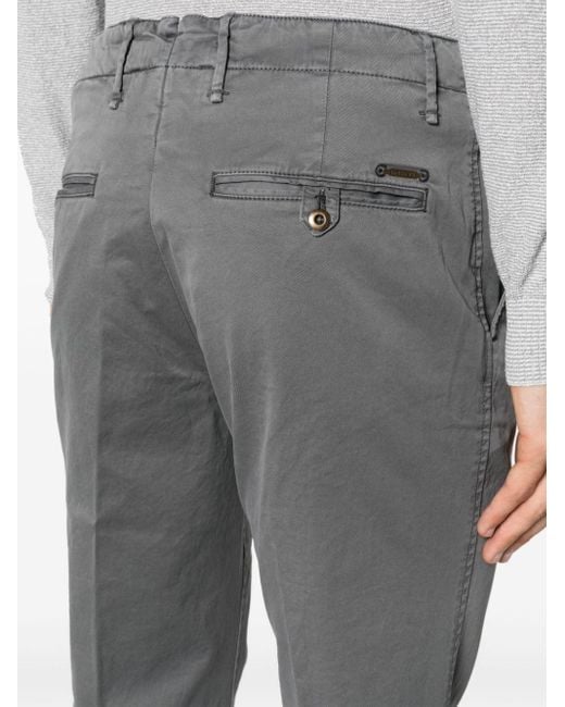 Pantalones chinos slim de talle medio Incotex de hombre de color Gray