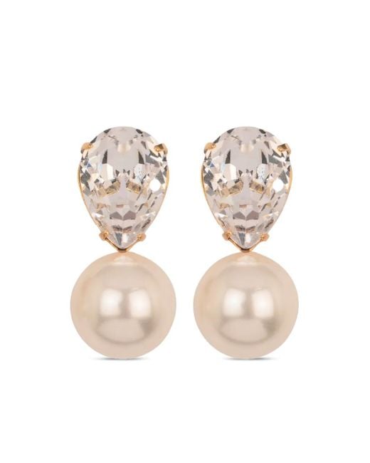 Jennifer Behr Oorbellen Met Kristallen En Parels in het Natural