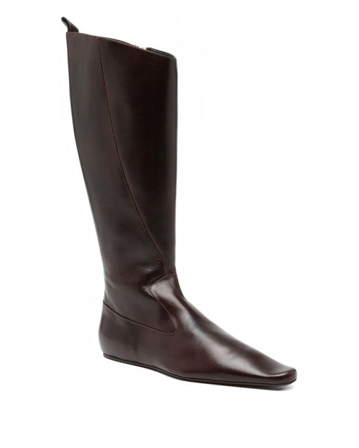 Tory Burch Brown Twisted Riding Boots