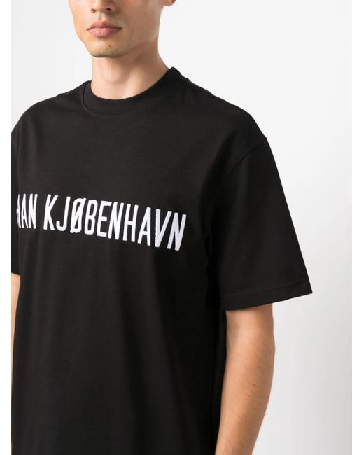 Han Kjobenhavn Black Logo-Print Organic Cotton T-Shirt for men