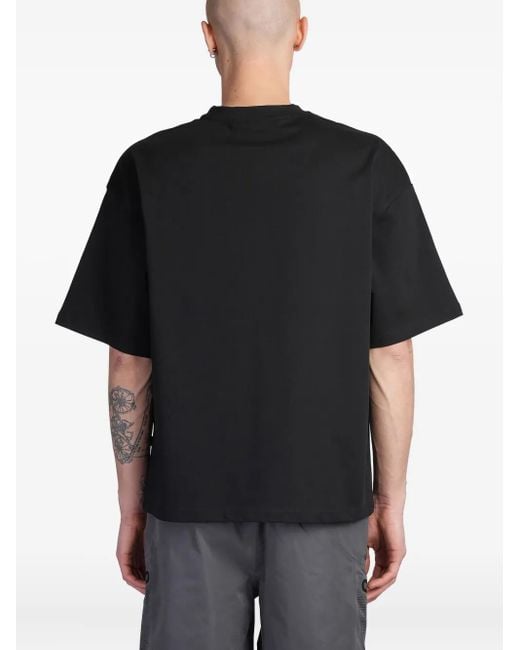 Alpha Industries Black Logo-Print Cotton T-Shirt for men
