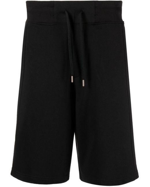 Short de sport en coton à logo appliqué Versace pour homme en coloris Black