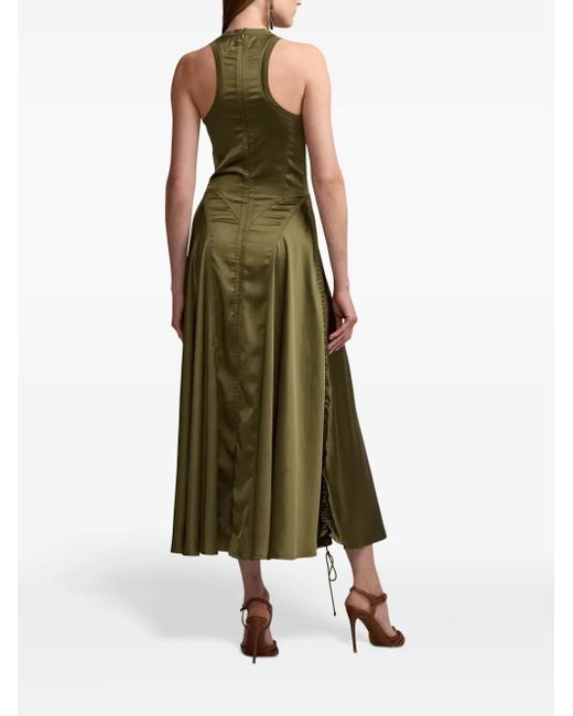 Ralph Lauren Green Ruched-Detailing Midi Dress
