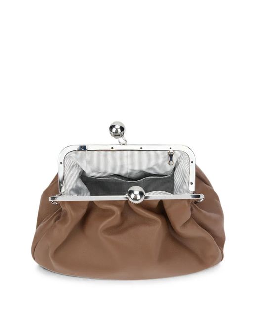 Weekend by Maxmara Brown Leather Clutch Bag