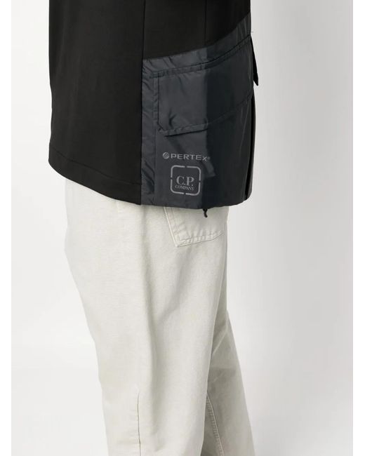C P Company Black Flap-Pocket Crew-Neck Sweatshirt for men