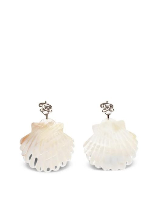 DSquared² Natural Shell Logo Earrings