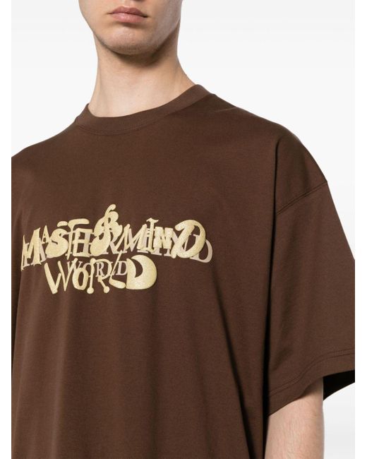 MASTERMIND WORLD Brown Logo-print Cotton T-shirt for men