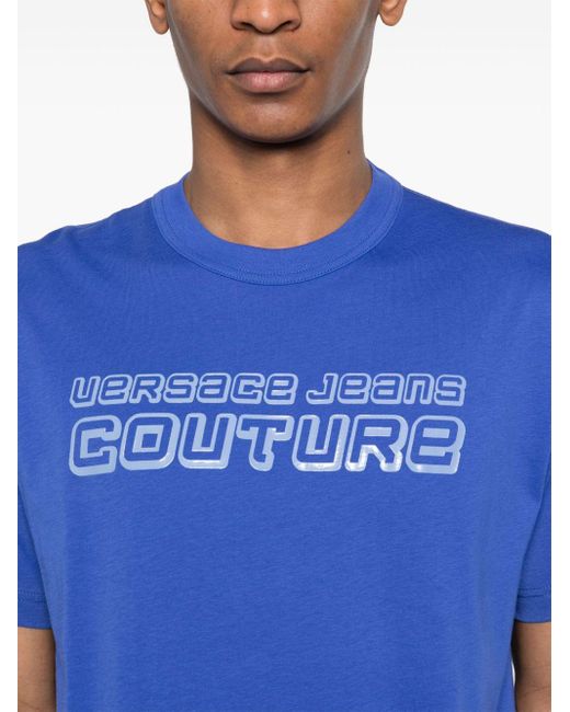 Versace T-Shirt mit Logo-Print in Blue für Herren