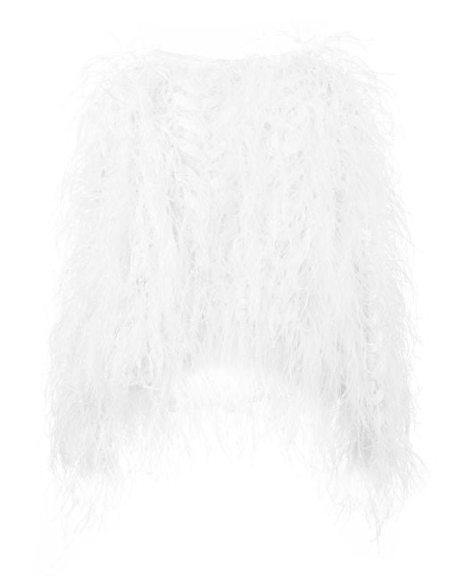 Carolina Herrera White Feather Jumper