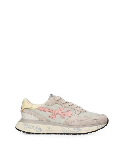 Premiata White Lauryn Logo-Patch Sneakers