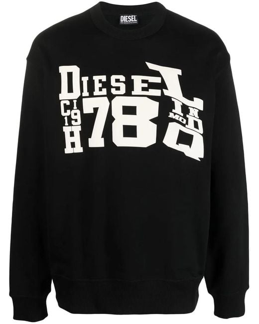 DIESEL Black Graphic-Print Sweatshirt for men
