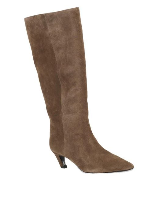 Ash Brown 50Mm Pointed-Toe Boots