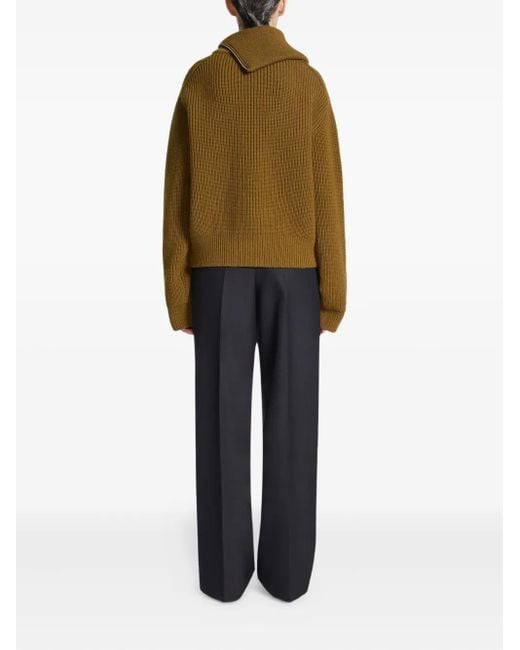 Dries Van Noten Blue Pleated Wool Pants