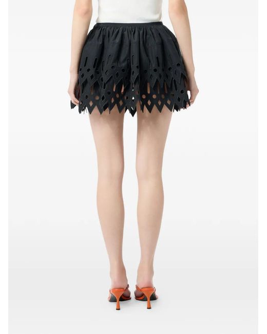 Blumarine Black Laser-Cut Mini Skirt