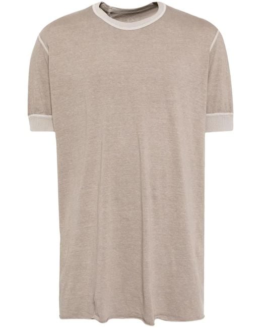 Boris Bidjan Saberi Natural Raw-Cut Hem Cotton T-Shirt for men