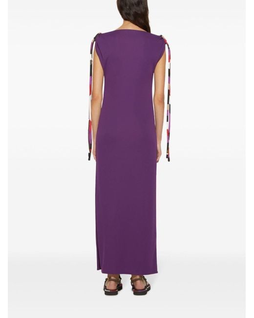 Emilio Pucci Purple Iride-trim Long Dress