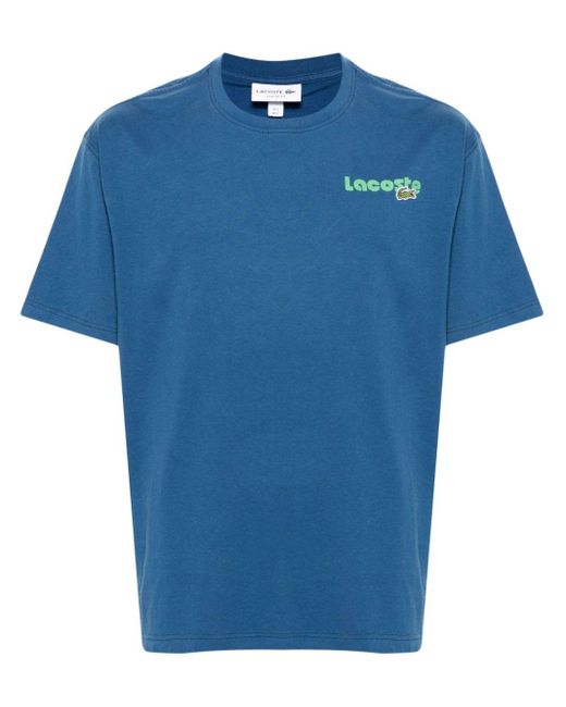 Lacoste Blue Logo-print Cotton T-shirt for men