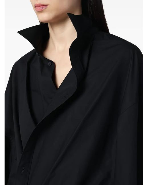 Balenciaga Black Shirt-Style Mini Dress