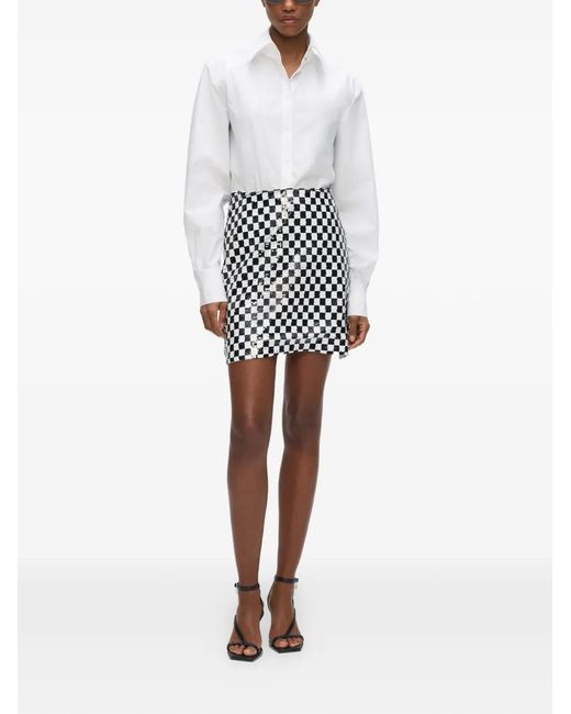 Karl Lagerfeld White Checkerboard Mini Skirt