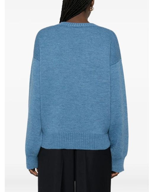 Rohe Blue V-Neck Long-Sleeve Sweater