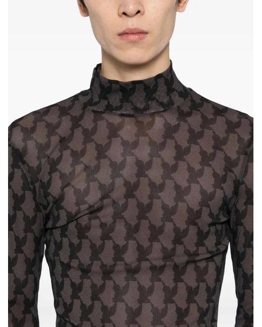 MASU Black Pattern-Printed Top for men