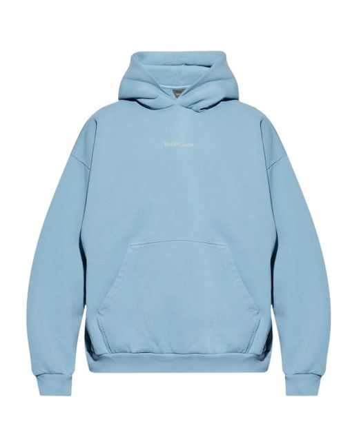 Sudadera de mezcla de algodón con capucha Balenciaga de hombre de color Blue