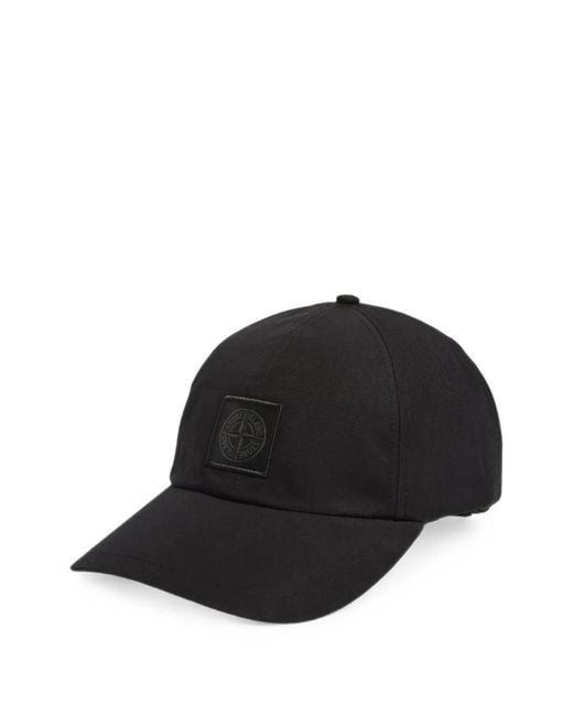 Stone Island Black Logo-Patch Baseball Cap for men