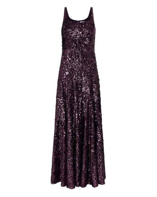 Rabanne スパンコール マキシドレス Purple