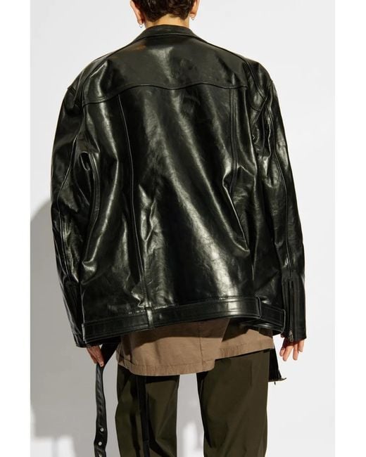 Rick Owens Black Elongated Biker Jacket for men