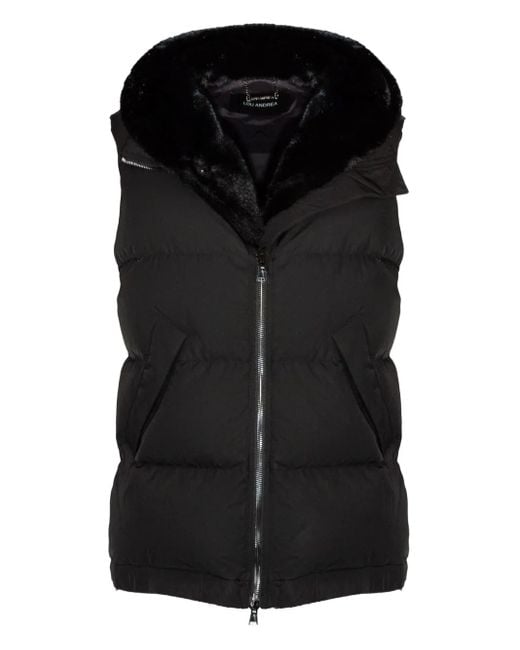 Lou Andrea Black Hooded Sleeveless Gilet