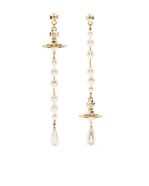 Vivienne Westwood White Faux-Pearl Drop Earrings