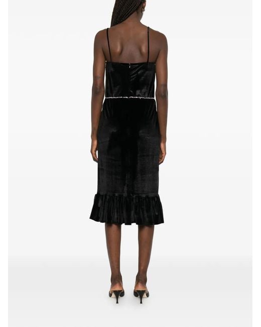 Dunesi Black Lolita Crystal-Embellished Midi Dress